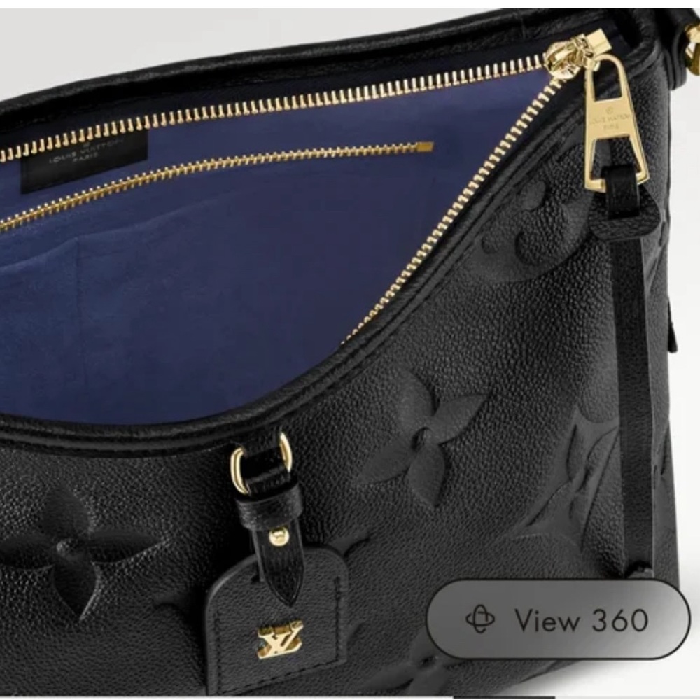 Louis Vuitton Black Embossed Monogram Shoulder Bag with Pouch - Picture 3 of 6